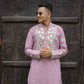 Aura Lavender Mirror-Work Short Kurta