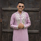 Aura Lavender Mirror-Work Short Kurta