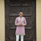 Aura Lavender Mirror-Work Short Kurta