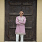 Aura Lavender Mirror-Work Short Kurta