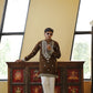 Regal Brown Lachka Mirror-Work Short Kurta