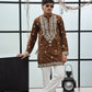 Regal Brown Lachka Mirror-Work Short Kurta