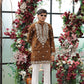 Regal Brown Lachka Mirror-Work Short Kurta